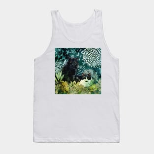 Desert Cat Brothers Negative Painting Teal Background Tank Top